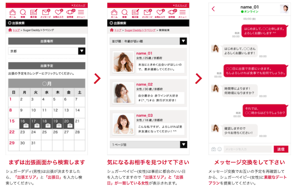 シュガーダディ 出張検索